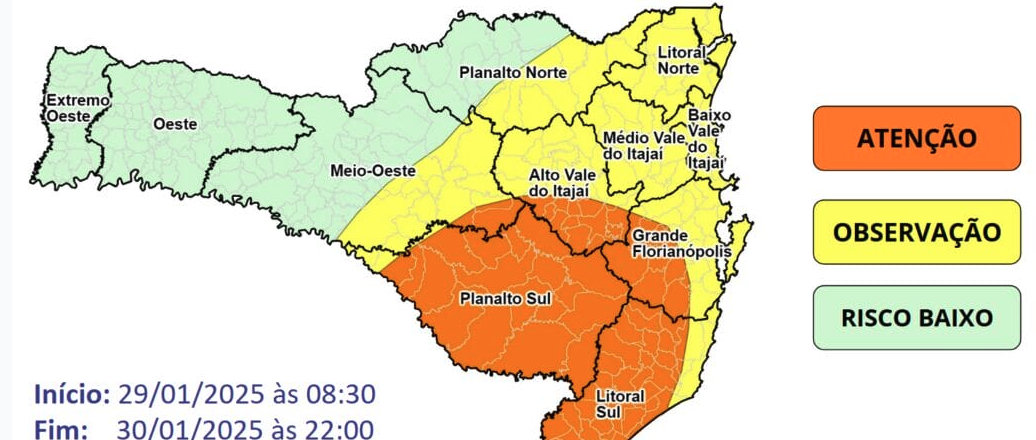 Alerta de Chuvas Intensas em Santa Catarina: Defesa Civil emite recomendações